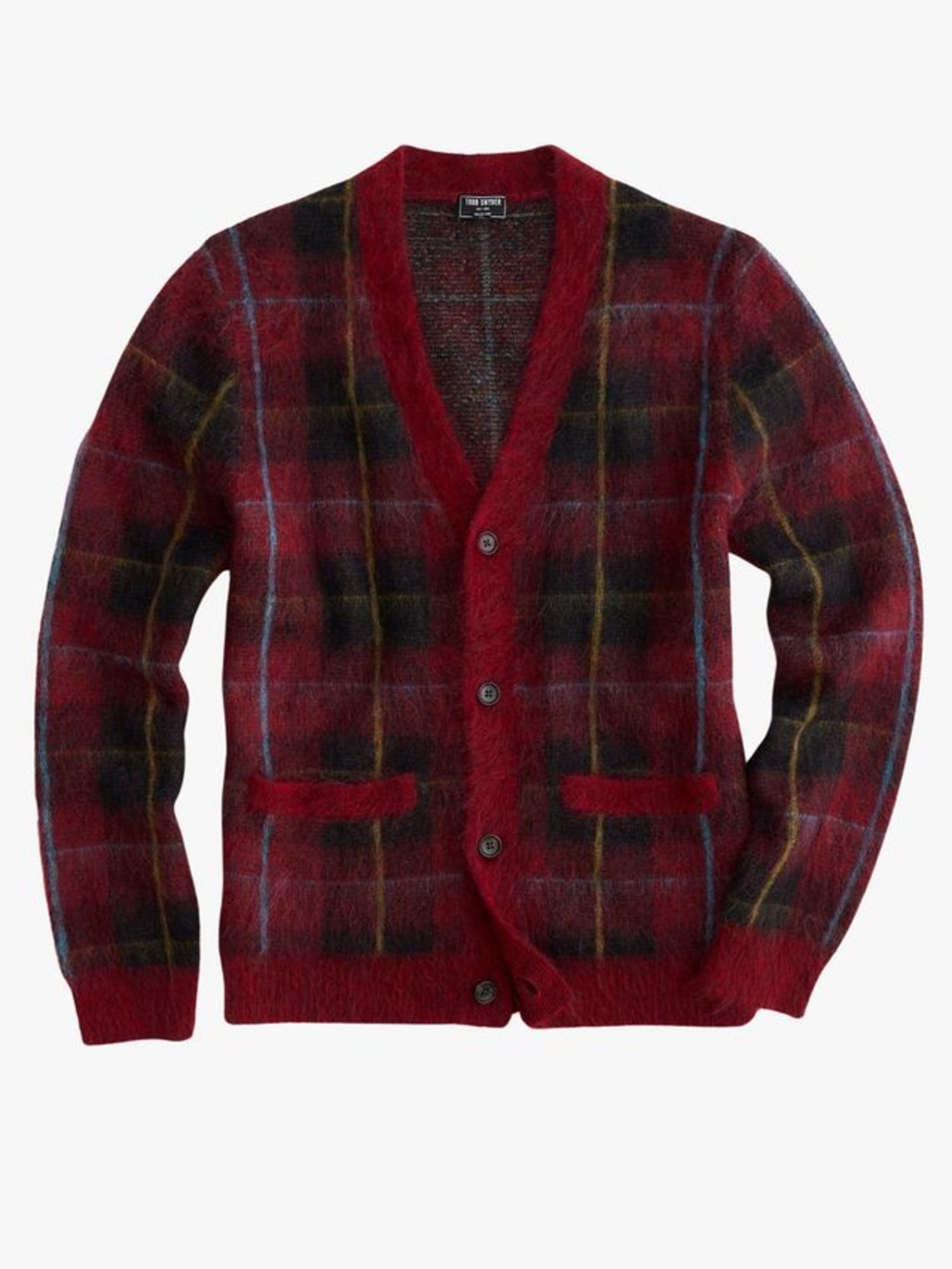 Todd Snyder Plaid Mohair Blend Cardigan— Men’s Medium